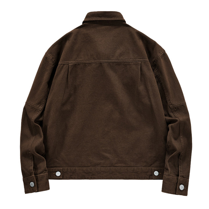 Herren nan kurze Worker-Jacke aus heavy-twill mit aufgesetzten Klappentaschen, schrägen Eingrifftaschen und verstärkten Nähten Drune