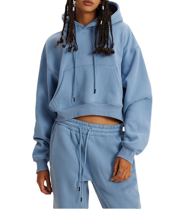 Damen cropped Hoodie und Jogginghose Set Drune