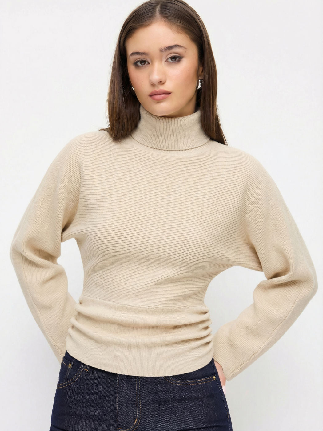 Damen Eleganter Rollkragenpullover Drune