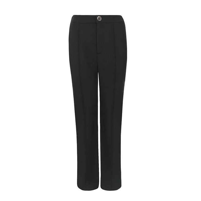 Damen elegante Business-Hose mit seitlichen Eingrifftaschen und schmalem Schnitt Drune