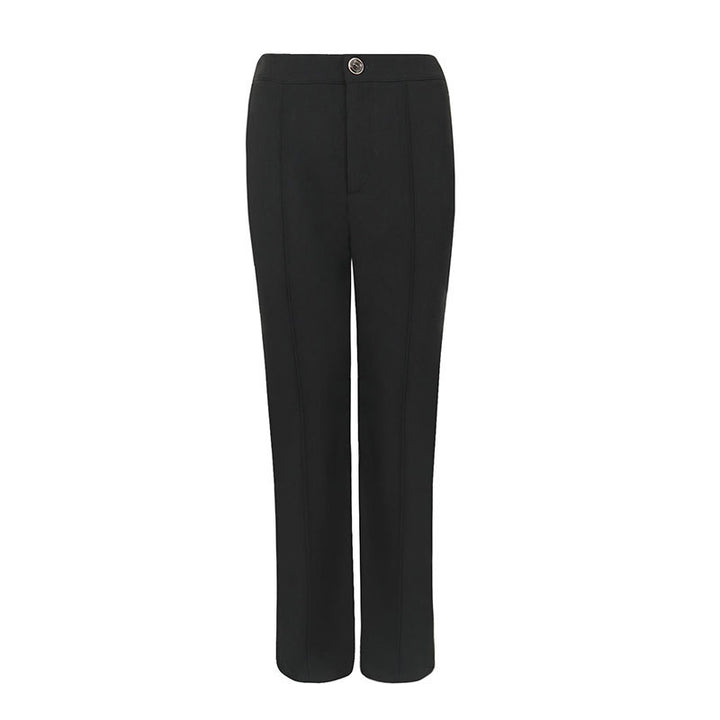 Damen elegante Business-Hose mit seitlichen Eingrifftaschen und schmalem Schnitt Drune