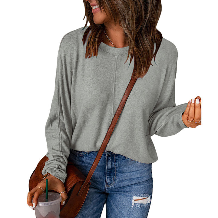 Damen lässiges Sweatshirt mit weitem Schnitt und strukturiertem Material Drune