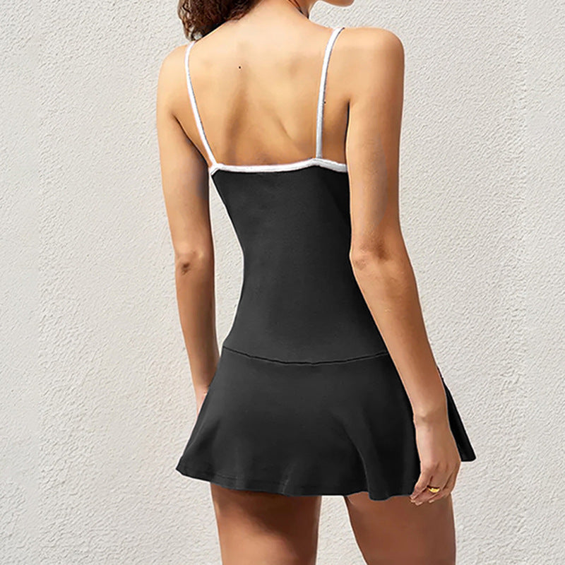 Damen sommerliches Freizeitkleid mit sportlichem Schnitt und farblichen Akzenten Drune