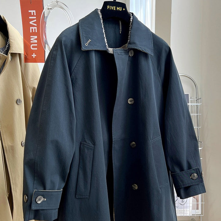 Damen Oversize-Trenchcoat mit Raglanärmeln, verdeckter Knopfleiste & verstellbaren Manschetten Drune