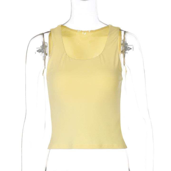 Damen Sportliches Crop-Top mit Rundhalsausschnitt Drune