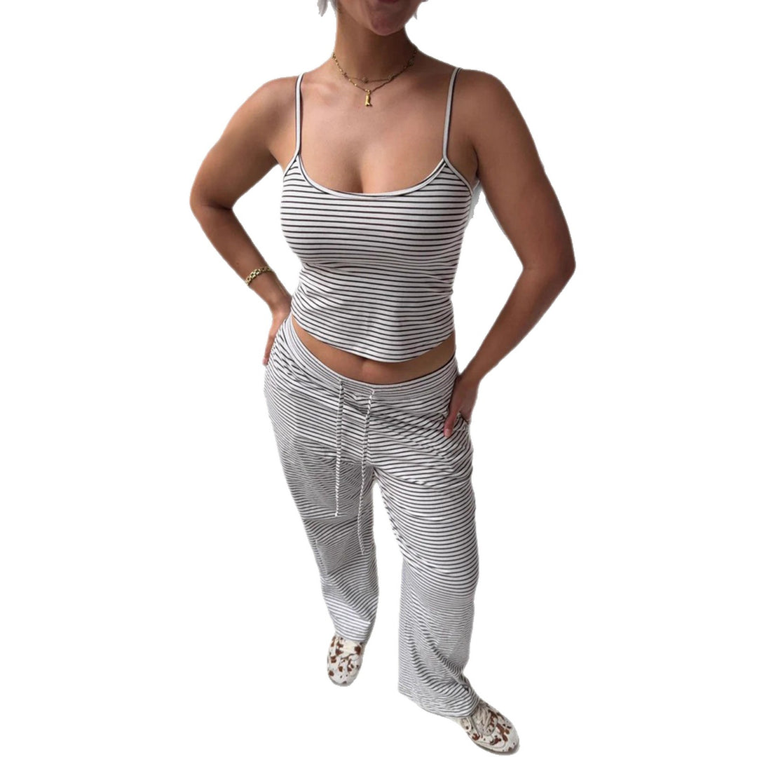 Damen lässiges Sport-Set aus hochwertigem Jersey mit durchgehendem Gummizug Drune