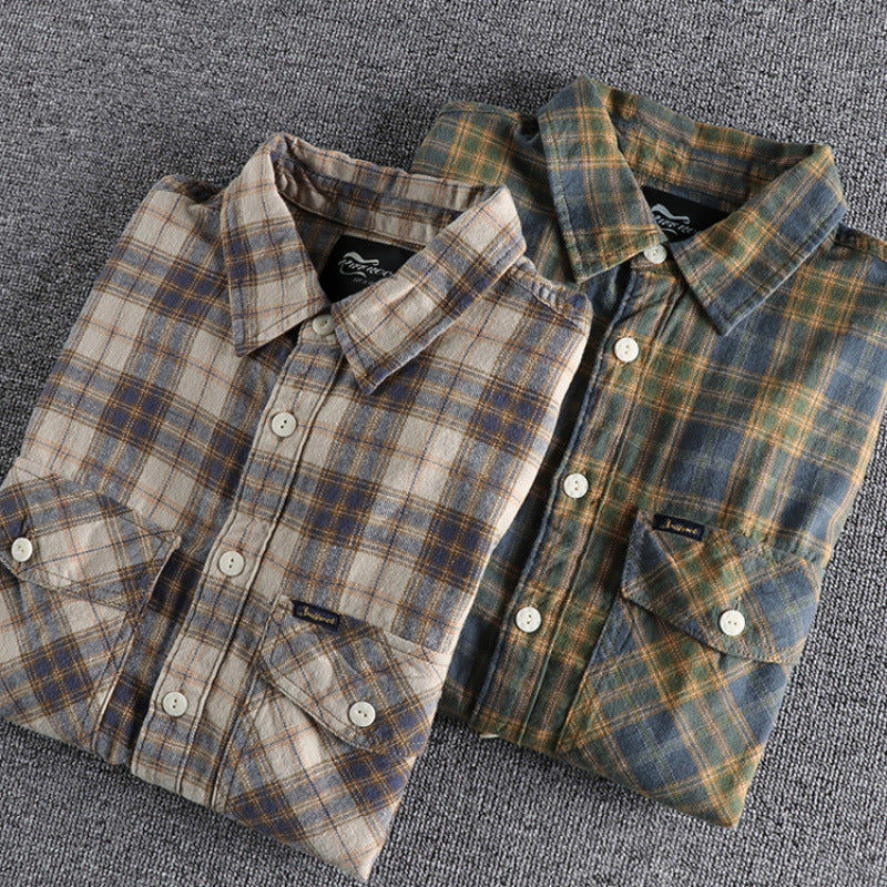 Herren Karo-Flanell-Hemd mit Brusttaschen und legerer Relaxed‑Passform Drune