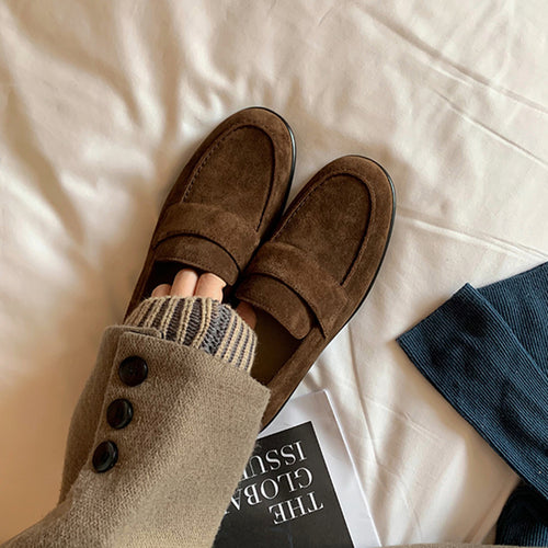 Damen Wildleder Slipper Drune