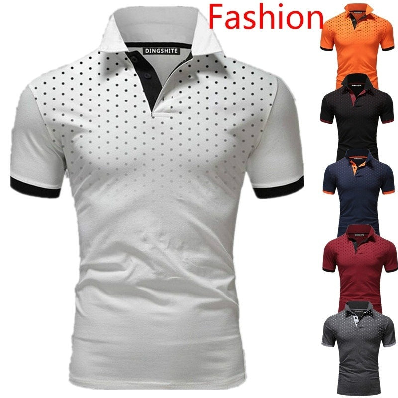 Herren Poloshirt mit modernen Punktdesign und atmungsaktiven Eigenschaften Drune