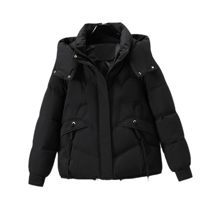 Damen Modische Pufferjacke mit abnehmbarer Kapuze und seitlichen Eingrifftaschen Drune