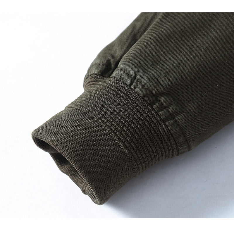 Herren Urbanes Canvas-Blouson mit hochschließendem Stehkragen und verdeckter Zip-Front Drune