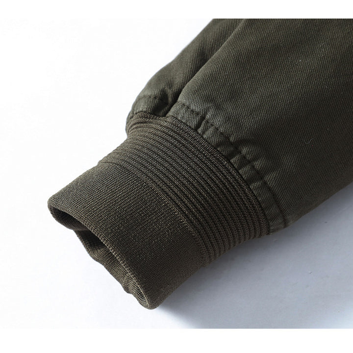 Herren Urbanes Canvas-Blouson mit hochschließendem Stehkragen und verdeckter Zip-Front Drune