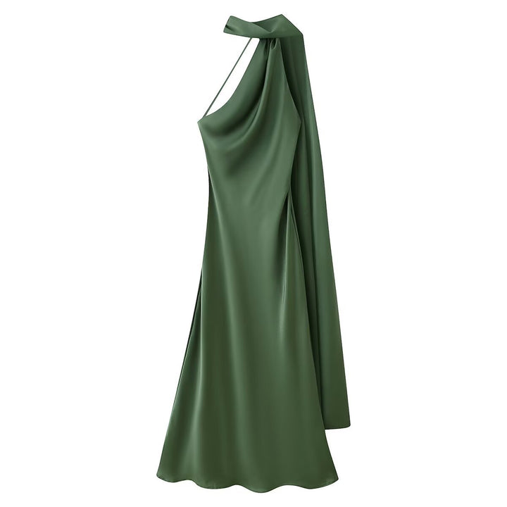 Damen Maxikleid mit elegantem Halterneck und fließendem Schnitt Drune