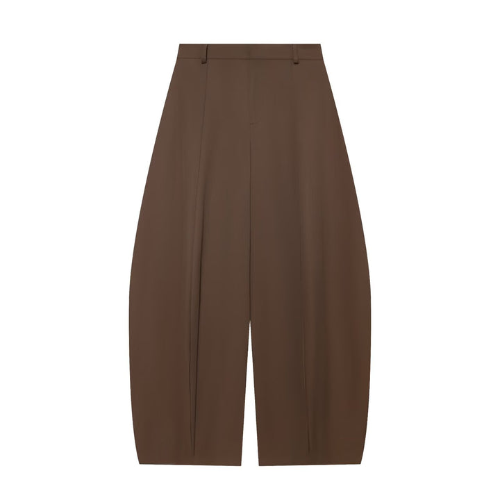 Damen Hochtaillierte weite Stoffhose mit Bügelfalte Drune