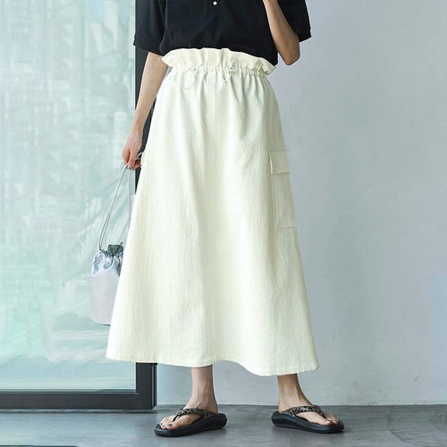 Damen Maxi-Rock mit elastischem Bund und praktischen Taschen Drune