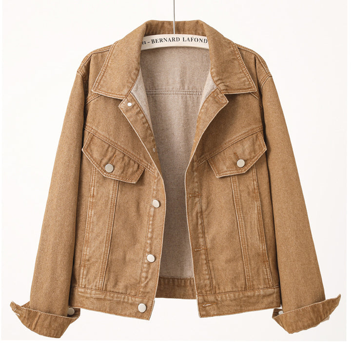 Damen Vintage Denimjacke mit detailreichen Taschen und modernem Schnitt Drune