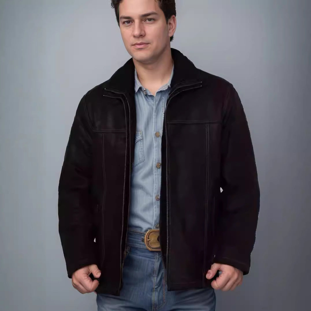 Herren hochwertige Lederjacke mit vielseitigem Stil Drune