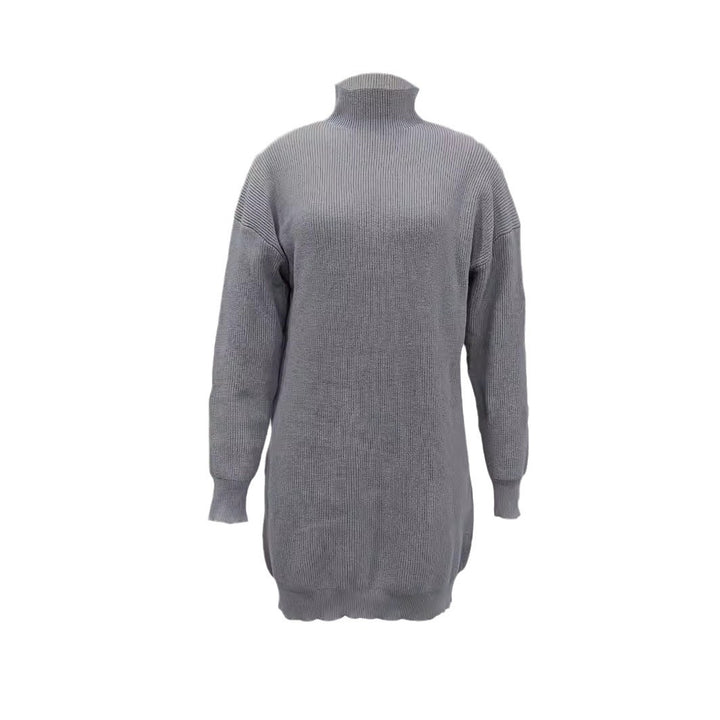 Damen Modisches Strickkleid mit hohem Kragen und oversize Schnitt Drune