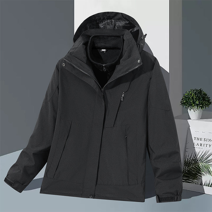 Herren winddichte Softshelljacke mit integriertem Microfleece-Innenlayer und verstellbarer Kapuze Drune