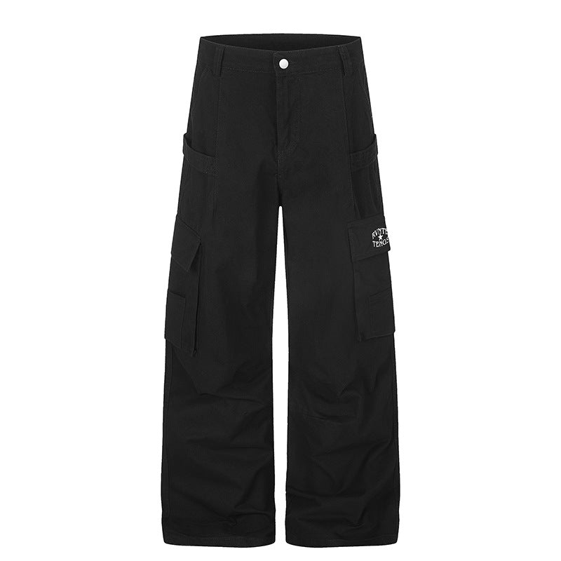 Damen Cargo-Hose mit hohem Bund, Multifunktions-Taschen und weitem Culotte-Schnitt Drune