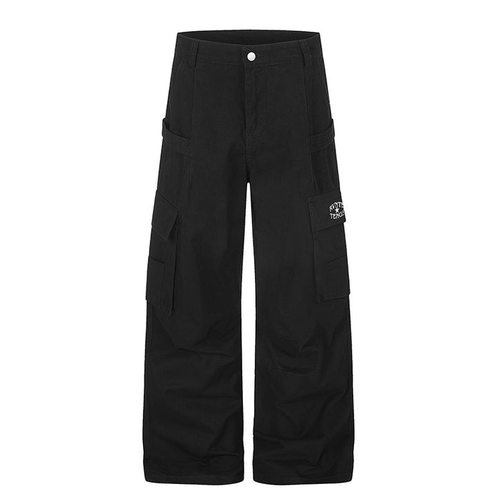 Damen Cargo-Hose mit hohem Bund, Multifunktions-Taschen und weitem Culotte-Schnitt Drune