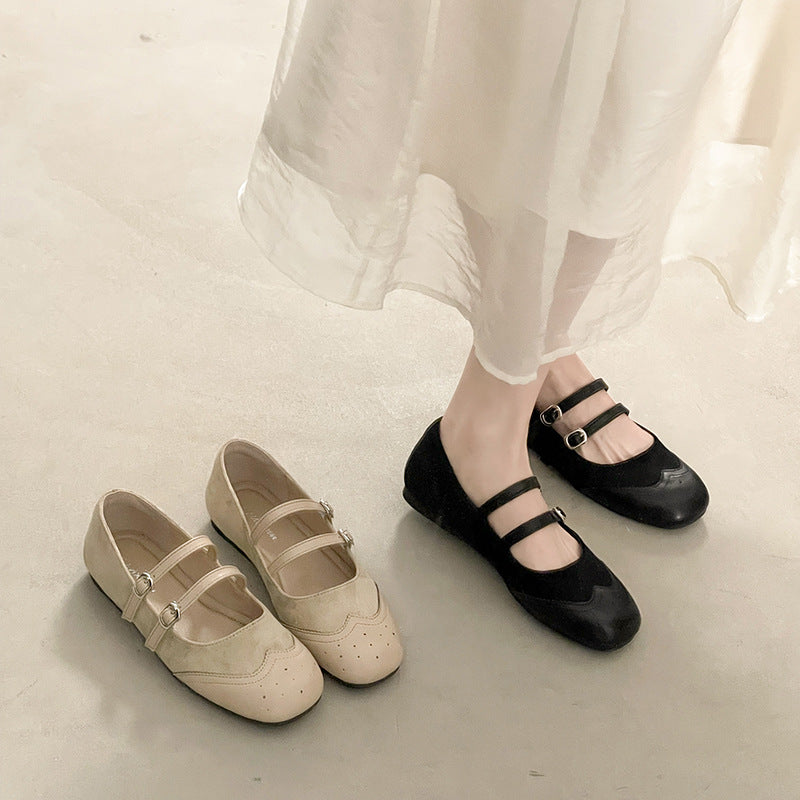 Damen Ballerinas mit doppeltem Riemen und elegantem Design Drune