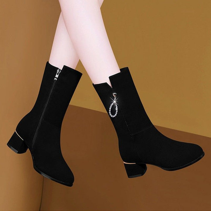 Damen Elegante Stiefeletten mit Glitzer-Detail Drune