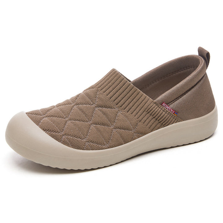 Damen nan gesteppter Komfort-Slipper mit elastischem Sockenkragen und rutschfester Leichtlaufsohle Drune