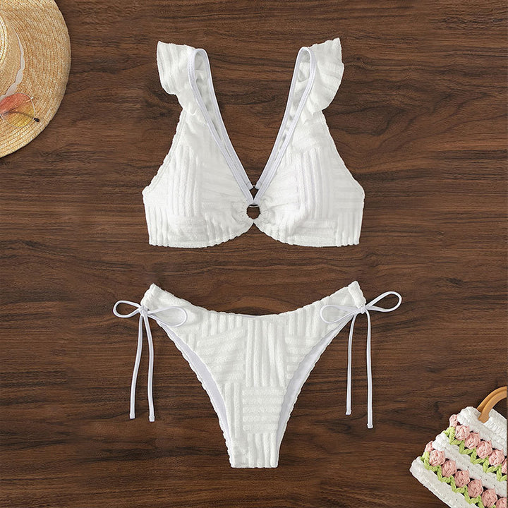 Damen Bikini-Set mit Rüschendetails und hohem Beinausschnitt Drune