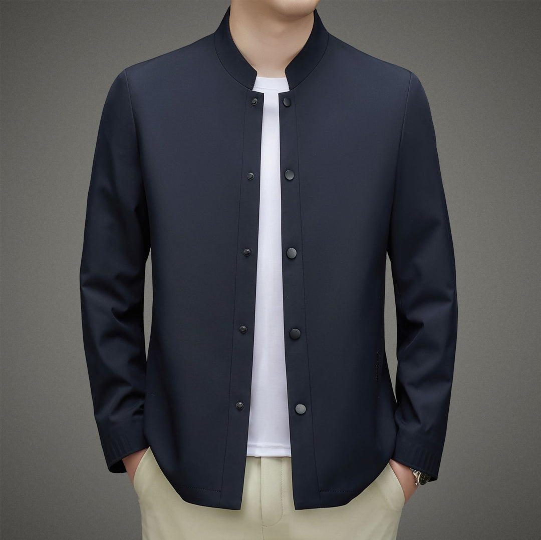 Herren Freizeitjacke mit modernem Stehkragen und praktischen Knopfdetails Drune