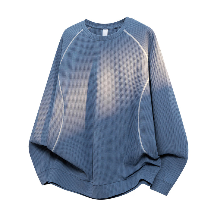 Herren Waffelstruktur-Oversized-Sweatshirt mit Raglanärmeln und Relaxed-Fit Drune