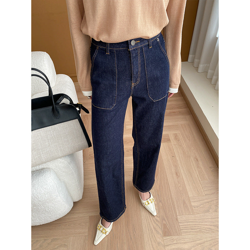 Damen High-Waist Jeans mit lässigem Schnitt und praktischen Taschen Drune
