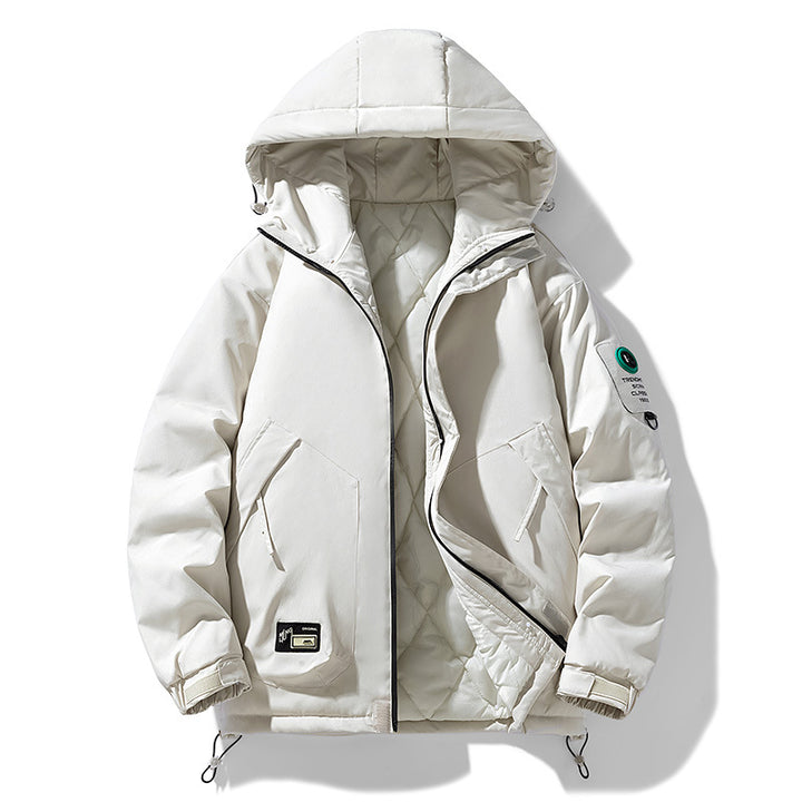 Herren Oversize-Utility-Kapuzenjacke mit verstellbarem Saum, verdecktem Reißverschluss und Multifunktions-Taschen Drune