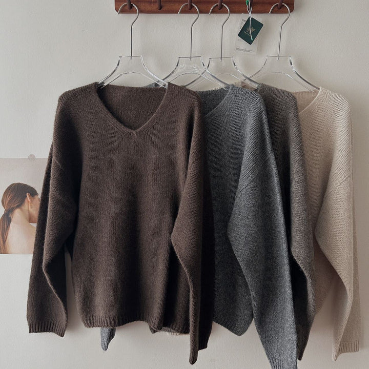 Femme Luxuriöser V-Ausschnitt Pullover Drune