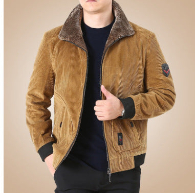 Herren Lässige Cordjacke mit Fleecefutter Drune