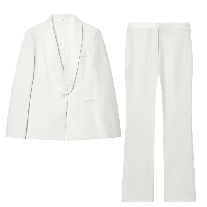 Damen Smoking-Blazer mit Schalkragen und Ein-Knopf-Verschluss Drune