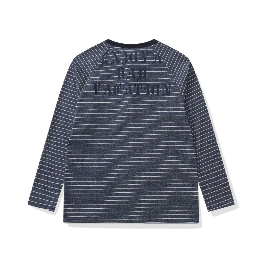 Herren Longsleeve-Henley mit Raglanärmeln und Knopfleiste Drune