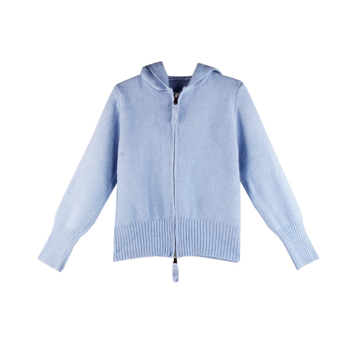 Damen Leichte Strickjacke mit Hoodie und Reißverschluss Drune