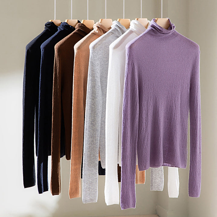 Damen Feiner ultraleichter Rollkragenpullover aus Stretch‑Feinstrick Drune