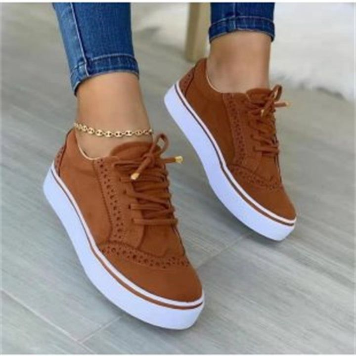 Damen Schnürer-Plateau-Sneaker im Brogue-Stil mit Komfortfußbett Drune