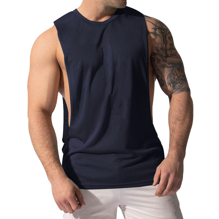 Herren nan Muskelshirt mit extra tiefen Armöffnungen und atmungsaktivem Baumwollmix Drune
