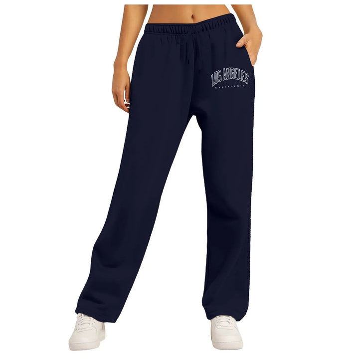 Damen nan weite High-Waist Lounge-Hose mit elastischem Bund und Eingrifftaschen Drune