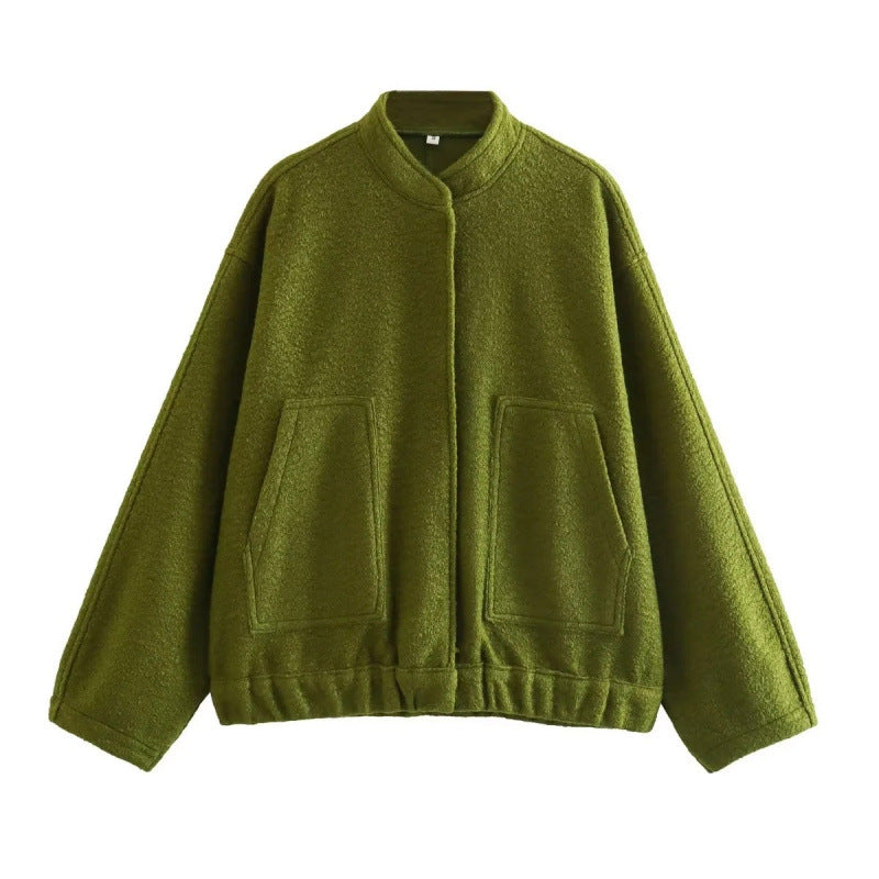 Damen coole Oversize-Jacke aus weichem Wollmix Drune
