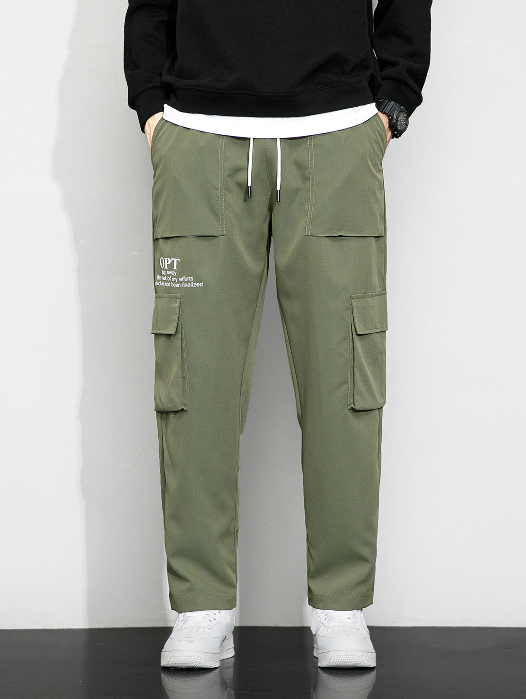 Herren Cargo-Hose mit praktischen Taschen und elastischem Bund Drune