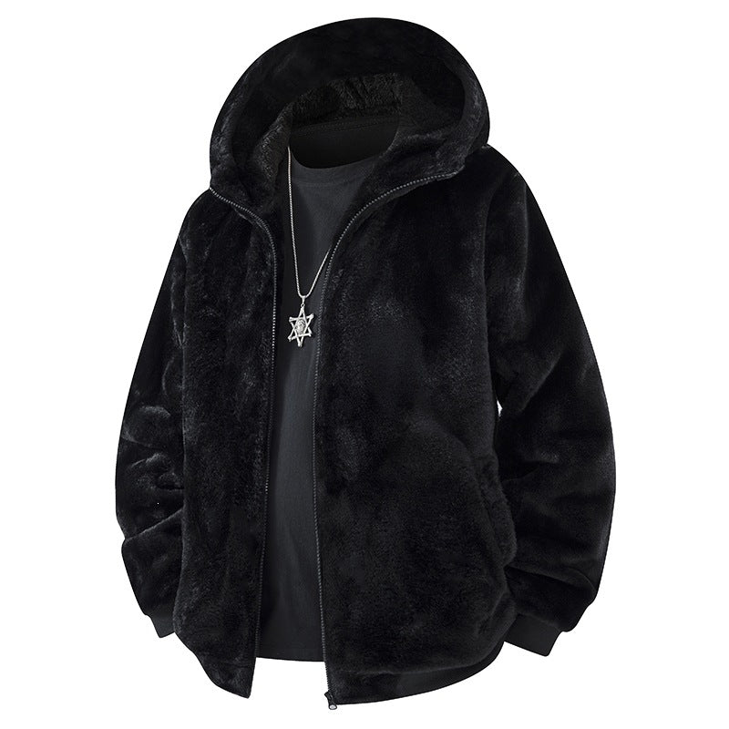 Herren Fleece Jacke mit Kapuze Drune