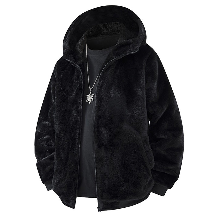 Herren Fleece Jacke mit Kapuze Drune