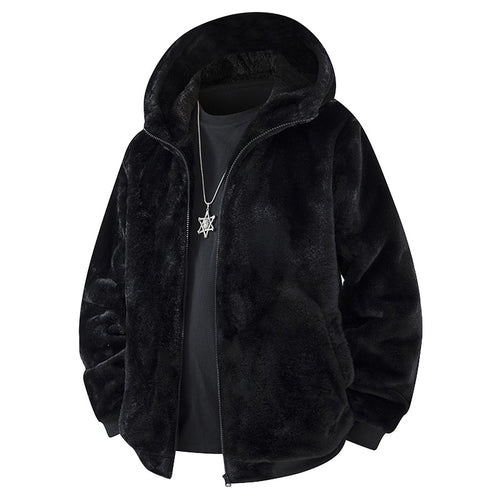 Herren Fleece Jacke mit Kapuze Drune