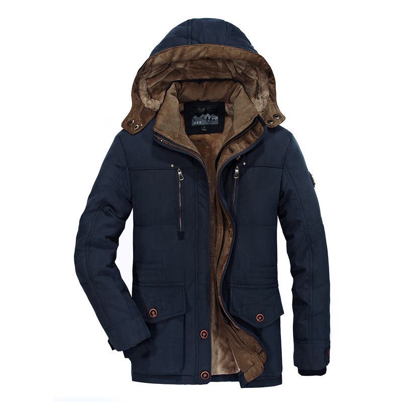 Herren Gefütterte Winterparka mit Kapuze und Teddyfutter Drune