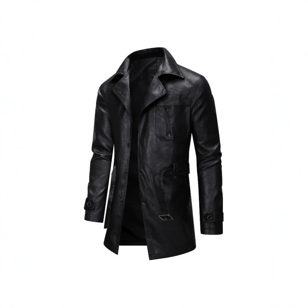 Herren Elegante Kunstlederjacke mit praktischen Taschen Drune