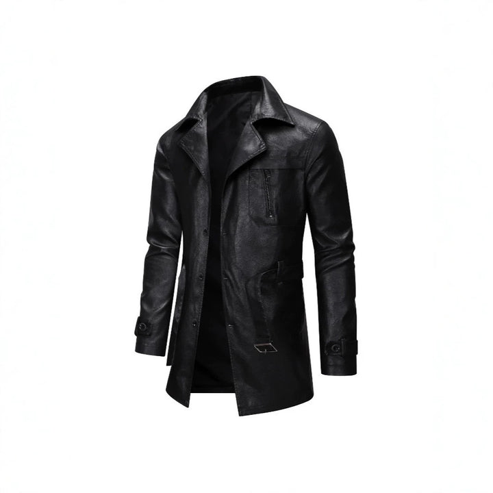 Herren Elegante Kunstlederjacke mit praktischen Taschen Drune